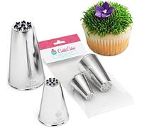 CukkiCakes Set de 2 Boquillas de Repostería Profesionales para hacer Césped (133 y 234), para Decoración de Cupcakes, Tartas, Galletas - Compatibles con Manga Pastelera - Made in Korea