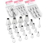 CukkiCakes Set Profesional de 25 Boquillas de Repostería para Manga Pastelera (S, M, L, XL + Boquillas de Relleno) - Decoración y Elaboración de Cupcakes, Tartas, Churros - Made in South Korea