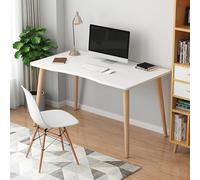 cukoekim Escritorio para computadora, moderno y simple, escritorio de estudio de estilo nórdico, mesa de oficina pequeña de madera, escritorio de oficina en casa, diseño de esquina redondeada y ahorro