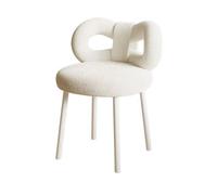 cukoekim Taburete de tocador con respaldo de lazo, moderno taburete de tocador, silla de tocador para dormitorio, taburete de maquillaje con almohadillas ajustables, asiento de mesa auxiliar para