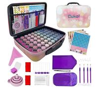 cukol cukol Caja Contenedores para Accesorios de Diamond Painting, Almacenamiento Organizador para Herramientas de Diamante Painting Kit con Bolígrafos Pinza Embudo 60 Ranuras