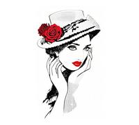 cukol cukol Kit Punto de Cruz con Hilos y Tela - 30x30 cm Patrones Impresa de Bella Dama, Kit Bordado Principiantes Completo, 11ct Cross Stitch Embroidery, para DIY Decoracion Hogar, Regalo Madre