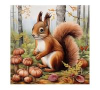 cukol cukol Kit Punto de Cruz con Hilos y Tela Impresa Ardilla, Cuadros en Cross Stitch Embroidery Bordar Punto de Cruz Kit Bordado Completo Esquemas para Principiantes Patrones Animal Contado