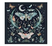 cukol cukol Kit Punto de Cruz con Hilos y Tela Impresa Polilla, Cuadros en Cross Stitch Embroidery Bordar Punto de Cruz Kit Bordado Completo Esquemas para Principiantes Patrones Contado 40 x 40 cm