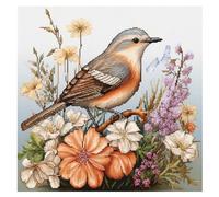 Cukol Kit Punto de Cruz con Hilos y Tela Impresa Pajaros Animales, Cuadros en Cross Stitch Embroidery Bordar Punto de Cruz Kit Bordado Completo Esquemas para Principiantes Patrones Contado 40x40 cm