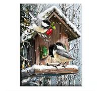 Cukol Punto de Cruz Kit Completo Esquemas 11ct Pájaro, Patrones Cuadros Kit Punto de Cruz con Hilos y Tela Impresa Impreso Completo Contado Principiantes, Cross Stitch Kit Bordado Principiantes