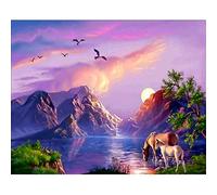 Cukol Punto de Cruz Puesta de Sol - Kit Completo con Hilos y Tela Impresa, Esquemas y Patrones para Principiantes 36x36