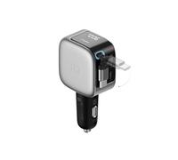 CUKTECH 85W Cargador Coche Retráctil Carga Rápida, Car Charger USB C 3 Puertas (2C1A) con Cable Retractil, Compatible con iPhone 17 Pro MAX Air/iPhone 16/15/14, Galaxy S25/24, MacBook, iPad Pro