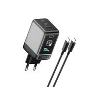 CUKTECH Cargador de 100 W MAX USB-C 65 W para portátil, cargador rápido de 3 puertos, fuente de alimentación GaN, pantalla TFT, cargador USB PD 3.0 para MacBook Air/Pro, iPhone 17/16, Samsung S25/S24
