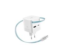 CUKTECH CP6 Cargador USB C Carga Rapida 65W GAN con Cable Retráctil Integrado (0,7 m), 3 Puertos PD PPS, Alimentador USB C para iPhone 17/16/15, Samsung S25, Xiaomi 17, MacBook, iPad Pro