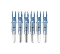 Culatines de flecha iluminados con tecnología LED para ejes de fibra de vidrio de aluminio de carbono de 6,2 mm, juego de 6 para práctica (azul)