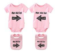 culbutomind Baby Twins Body She He did it Ropa de bebé Ropa de niña recién nacida Ropa de gemelos Regalo de bebé, Rosa S, 12 meses