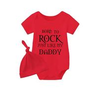 culbutomind Baby Twins Born to Rock Just Like My Daddy - Juego de ropa de manga corta con sombrero