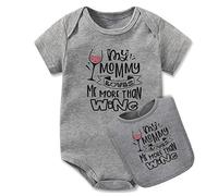 culbutomind Bebé niño niña venir a casa traje baberos divertido bebé mono lindo niña ropa bebé mameluco, Vino Mamá, 1 mes