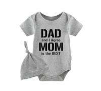 culbutomind Body Para Bebé Gemelos Mom Is The Best Divertido Recién Nacido Ropa Niños Niñas Regalos Gemelo Manga Corta Con Sombrero(grey mom 3m)