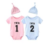 culbutomind Body Para Bebé Gemelos Twin One Twin Two Divertido Recién Nacido Ropa Niños Niñas Regalos Gemelo Manga Corta Con Sombrero(pb 12m)