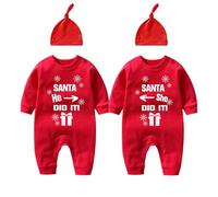 culbutomind Body unisex para bebé con texto en inglés "She He Did It", para recién nacido, para niños pequeños, Papá Noel rojo, 3-6 meses