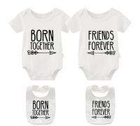 culbutomind Ropa Bebé Gemelo Best Friends Born Together Bebé Niños Recien Divertido Pijama Para Bebé 2 Piezas Mono Para Niños