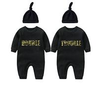 culbutomind Ropa Bebé Gemelo Double Trouble Bebé Niños Recien Divertido Pijama Para Bebé 2 Piezas Mono Para Niños(camouflage 6m)