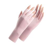 CULEB 1 Par Guantes Anti UV,Profesional UPF50+ Guantes Sin Dedos con Anti UV,Guantes de Manicura en Gel para Lámparas de Uñas,para Manicura Esmalte Uñas Ciclismo Fitness(Rosa)