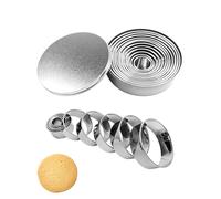 CULEB 12Pcs Cortadores de Galletas Redondos,Moldes de Galletas de Acero Inoxidable,moldes galletas,Juego redondo de cortador de galletas con caja de almacenamiento para Pasteles Donuts Fudge Mousse