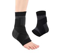 CULEB 2 Piezas Tobillera para Estabilizar y Prevenir Torceduras,Tobillera para Esguince,Tobillera Deportiva de Compresión,Ajustable Soporte Ortopédico Transpirable para Hombre y Mujer, Negro