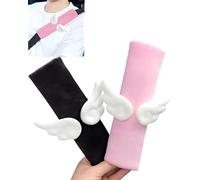 CULEB 2pcs Protector Cinturon Coche Niños,Almohadillas para Cinturón Seguridad Angel Wings,para Adultos Niños Suave Cómodo Extraíble para Proteger el Cuello/Hombros