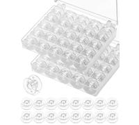 CULEB 50 Pcs Canillas Maquina Coser,Costura Accesorios,Bobinas de Plástico Universales con 2 Caja de Almacenamiento,para Máquinas de Coser Estándar/de Bobina