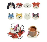 CULEB 8 Piezas DIY Pintura Diamantes con Soporte,DIY Posavasos de Pintura Diamantes,Posavasos para Perros,manualidades adultos,Kits de Pintura de Diamantes pequeños,Principiantes, Adultos y Niños