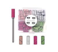 CULEB Broca para Uñas,60 Pcs Bandas para Lijar Uñas con 1 Broca,Tamaño de Partícula 80/120/180/240,Accesoriosuñas para Manicura y Pedicura(4 Colores B)