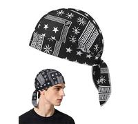 CULEB Gorro Bandana Ciclismo Hombre Mujer, Bandana Hombre, Pañuelo para la Cabeza, Pañuelo Cabeza Elástico Transpirable Absorbe Sudor, Protección UV Deporte Moto Casco Running(Negro Estrellas)