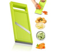 CULEB Mandolina de Cocina Profesional Ajustable para Cortar Verduras,Cortador de Verdura Portátil de Acero Inoxidable,Utensilios de Cocina para Cortar Patatas,Queso y Cebollas(Verde)