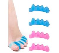 CULEB Separadores de Dedos de Los Pies，Separador Dedos Pie Unisex,Para Ejercicios Yoga,Corrección Pies, Corrección de Dedos Doblados o Superpuestos,Para Juanetes(2 Pares,Azul,Rosa)