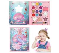 CULEB Set Maquillaje Niña,Estuche De Maquillaje para NiñAs,Set De Maquillaje Infantil Y Lavable,Kit De Maquillaje para Halloween para NiñOs,Set De Maquillaje De Princesas para NiñAs DIY (18 Colores)