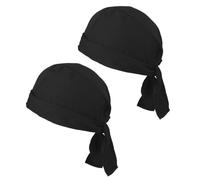 CULEO Gorros pirata de ciclismo para hombre, 2 gorros de chef negros ajustables para adultos turbante de cocina para hombre gorro de trabajo unisex aptos para panaderos hoteles y restaurantes