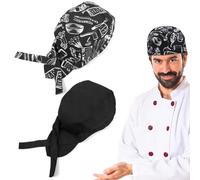 CULEO Uniformes de trabajo en hostelería,2 gorros de trabajo para chef, restaurante y servicio, turbantes.