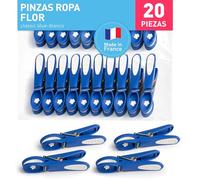 culiclean Pinzas de la Ropa 20x Azul Clásico, Resistentes a los Rayos UV, Sujeción Sin Marcas, Plástico Robusto