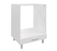CULIMI Armario para horno de 60 cm, color blanco brillante, moderno armario de cocina para horno empotrado sobre pies, sistema de cocina modular, ideal para cocinas pequeñas, apartamentos de alquiler