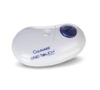 Culinare C50600 Abrelatas Eléctrico One Touch, Blanco, Plástico/Acero Inoxidable, Fácil Apertura Automática de Latas, Funciona con Pilas, Uso Manos Libres, Magnético