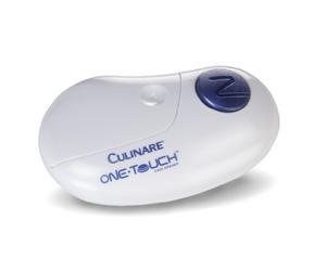 Culinare One Touch Abrelatas Eléctrico, Blanco, Plástico/Acero Inoxidable, Fácil Apertura Automática de Latas, Funciona con Pilas, Uso Manos Libres, Magnético, 2 Años de Garantía