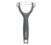 Culinare Pelador de seguridad dentado, gris, plástico/acero inoxidable, en forma de Y para máximo control y comodidad, pelador manual de tomate/kiwi