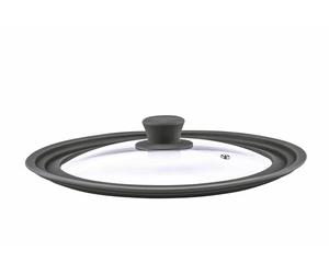 Culinario - Tapa Universal para cacerolas y sartenes de Cristal con Borde de Silicona. Disponible en 2 tamaños