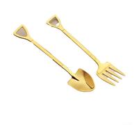 Culinary Delight Practical 304 SS - Cuchara pequeña con tenedores complementarios (dorado)