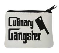 Culinary Gangster - Monedero de neopreno con diseño de mafia, 10 x 11 cm, color blanco, White, Talla única