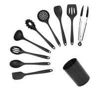 Culinary Harmony - Juego de utensilios de cocina de silicona de 10 piezas para cocinar, volteador ranurado, volteador, servidor de pasta, cucharón, cuchara ranurada, cuchara, espumadera, espátula,
