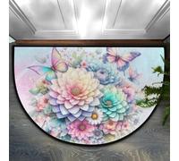 CulinaryTerra Felpudo de medio círculo para interiores y exteriores, súper absorbente, de tierra de diatomeas, ultradelgado, antideslizante, de secado rápido, se adapta debajo de la puerta (80 x 120