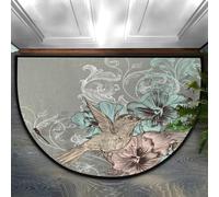 CulinaryTerra Felpudo de medio círculo para interiores y exteriores, súper absorbente, de tierra de diatomeas, ultradelgado, antideslizante, de secado rápido, se adapta debajo de la puerta (F, 80 x
