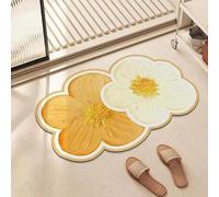 CulinaryTerra Hermosa alfombra de baño con pintura al óleo de flores, súper absorbente, de tierra de diatomeas, ultrafina, antideslizante, de secado rápido, se adapta debajo de la puerta (naranja, 40