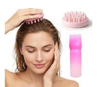 Culinavog 2 Aplicador Aceite Pelo, Botellas aplicadoras de peine con escala graduada, Masajeador Capilar, Herramientas Para TeñIr El Cabello, uniforme y sin ensuciar