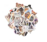 Culinavog 200 calcomanías de gatito kawaii impermeables, calcomanías de vinilo impermeables, Juego de pegatinas de gato Meme Cat, Objetos Con Gatos Autocolantes para amantes botellas de agua, teléfono